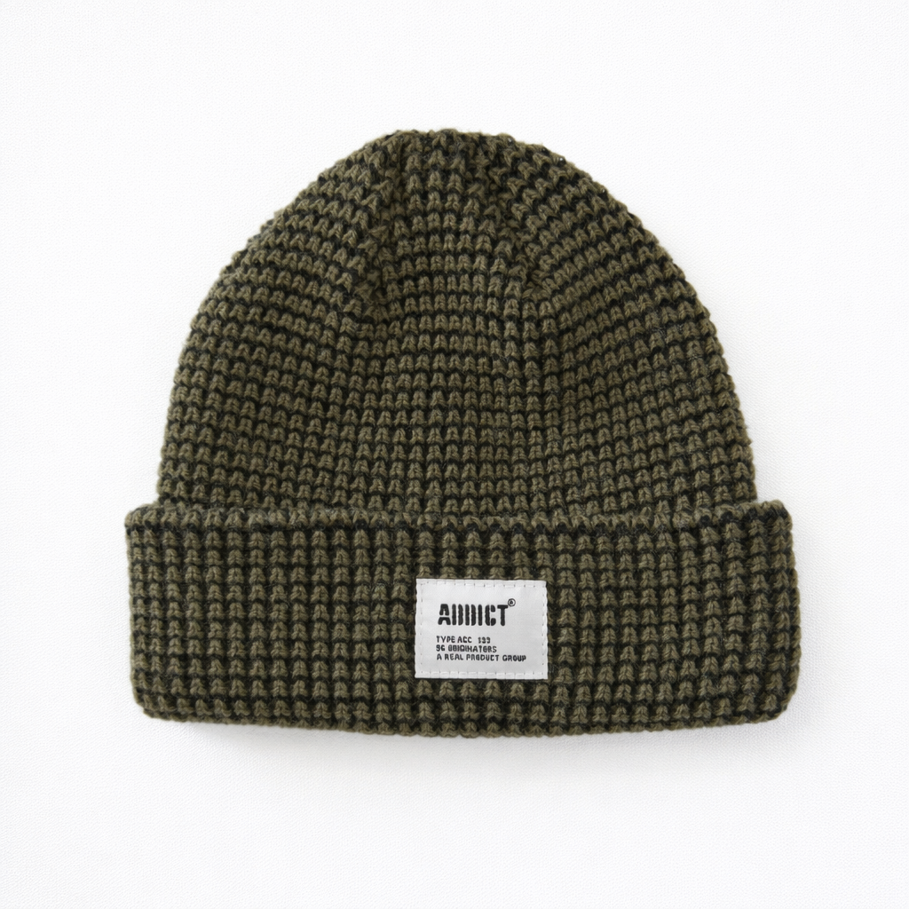 Patch Fold Beanie - Olive