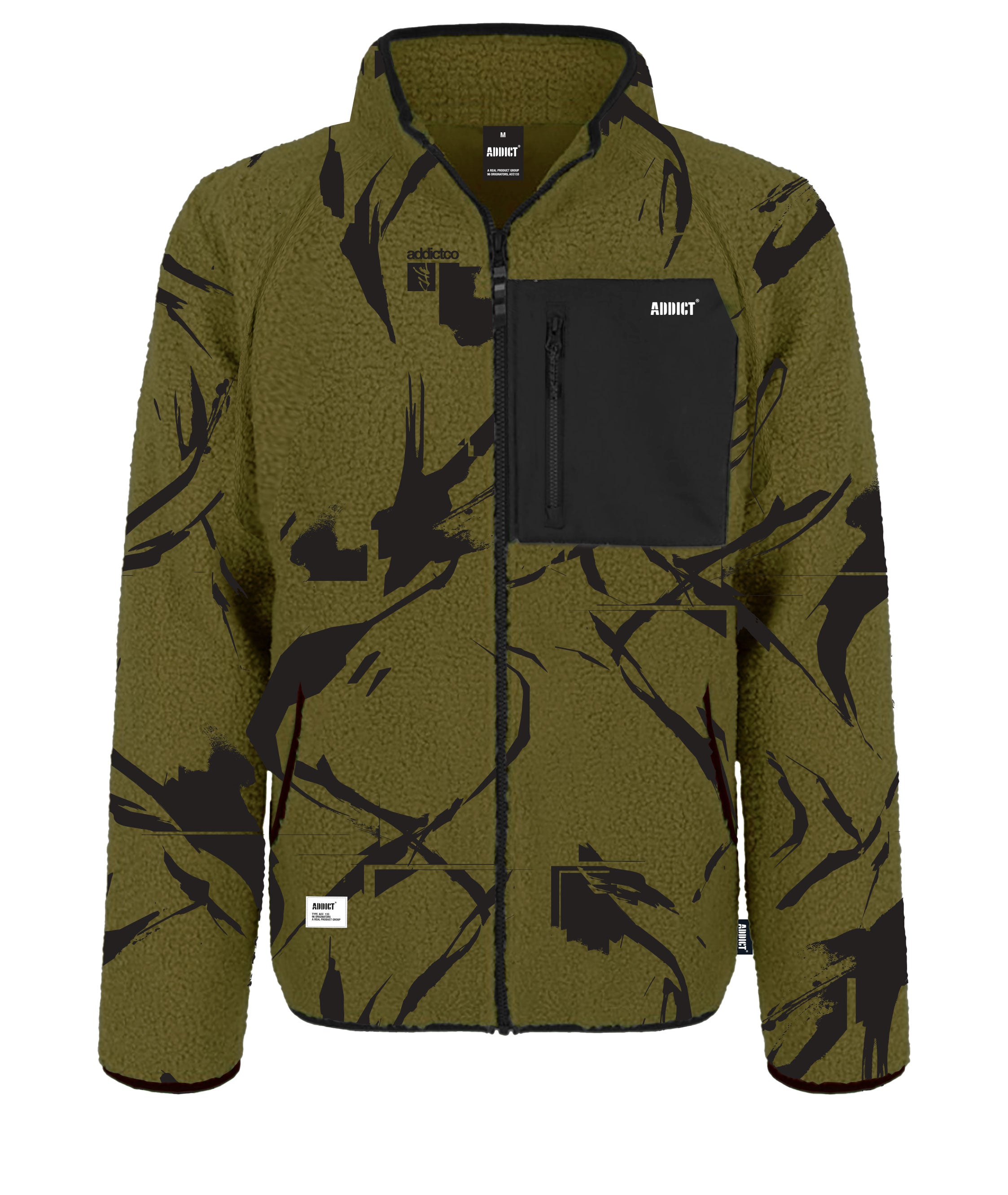 Sherpa Zip Jacket SHE Camo- Olive