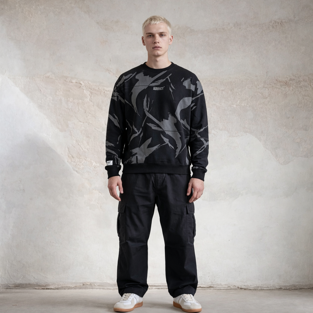 SHE Camo Sweatshirt - Black Grey