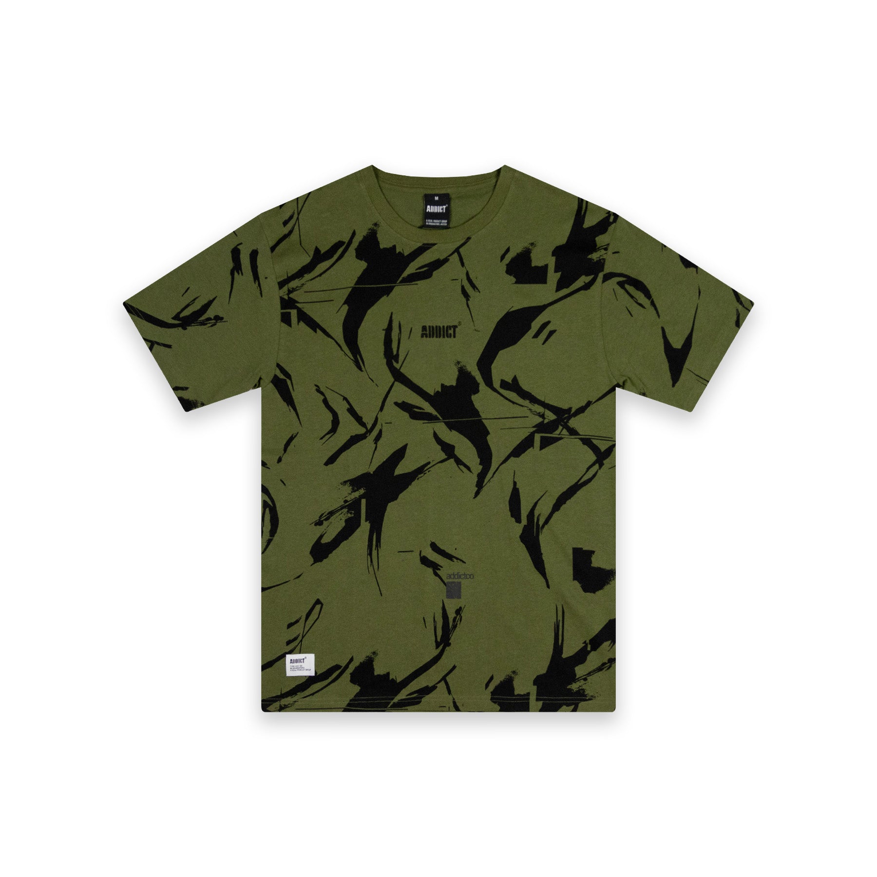 Camo AOP T Shirt - Olive/Black
