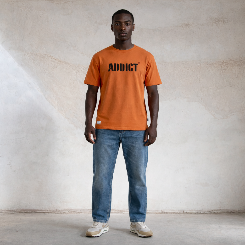 Stencil T Shirt - Orange