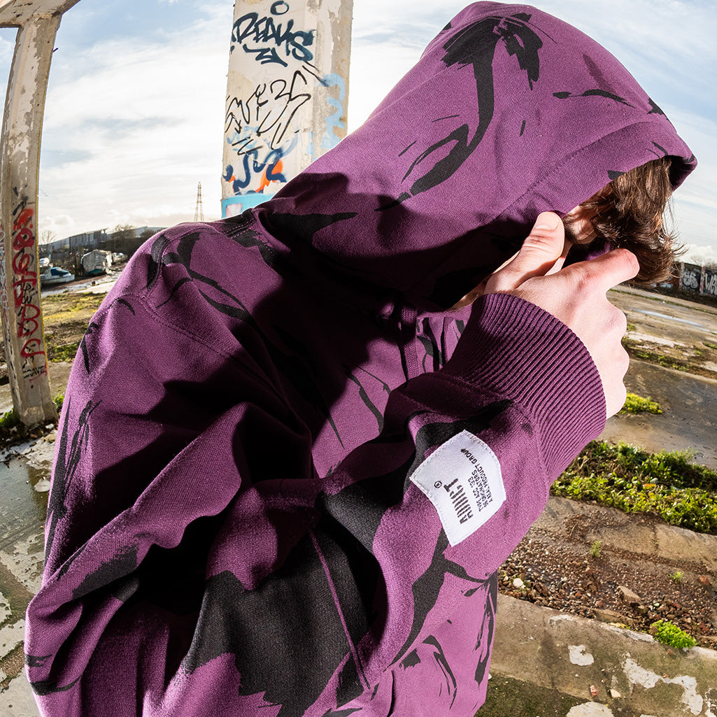 Camo Hoody - Plum