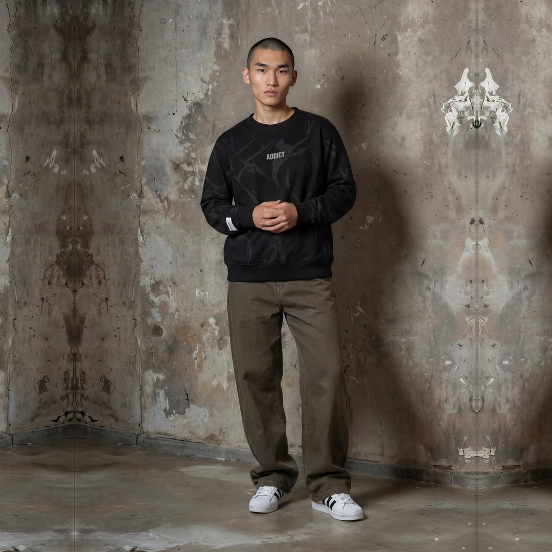 Camo Sweatshirt - Black Grey