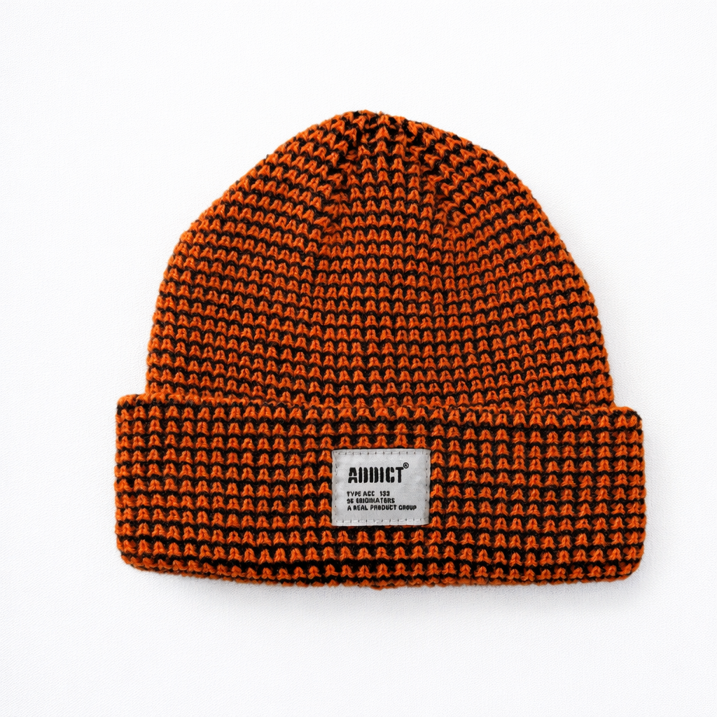 Patch Fold Beanie - Orange