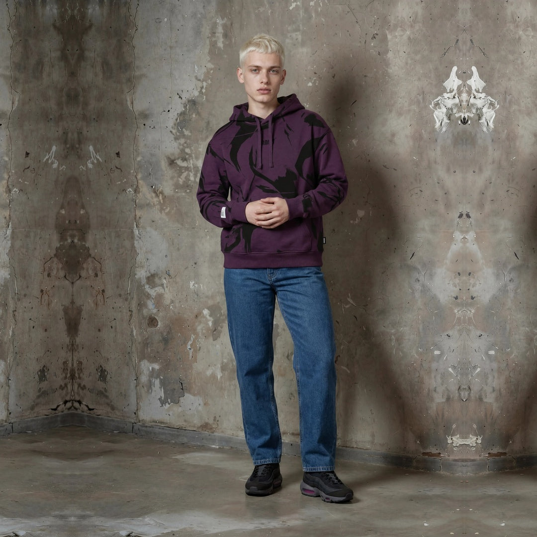 Camo Hoody - Plum