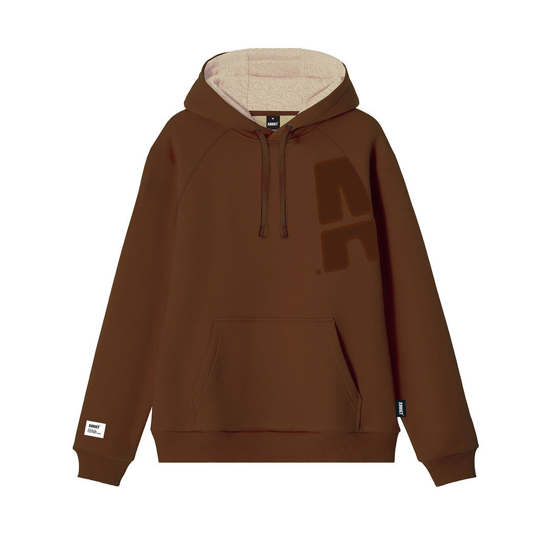 A Stitch Sherpa Lined Hoody - Brown