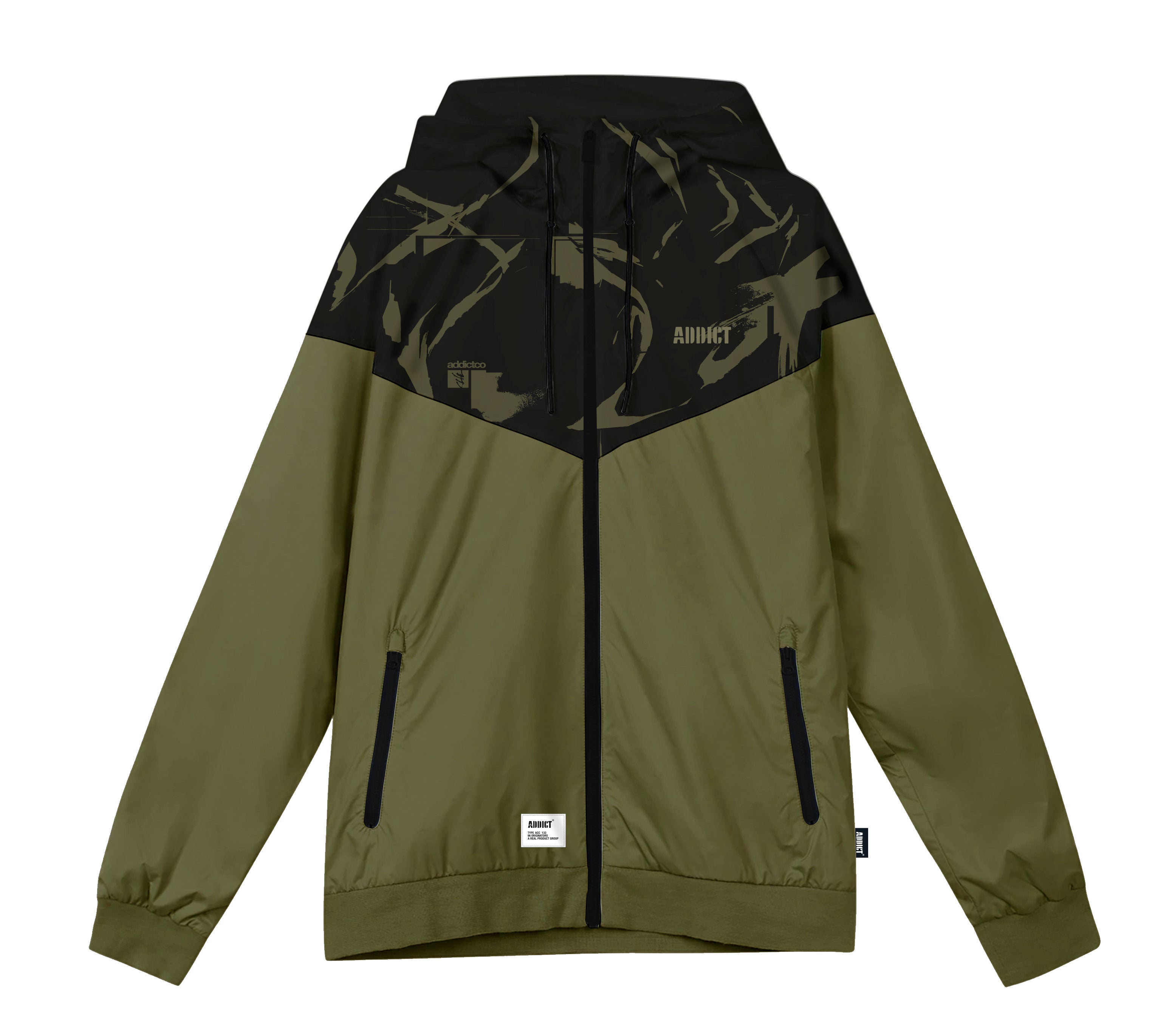 Windcheater Jacket - Olive/Black