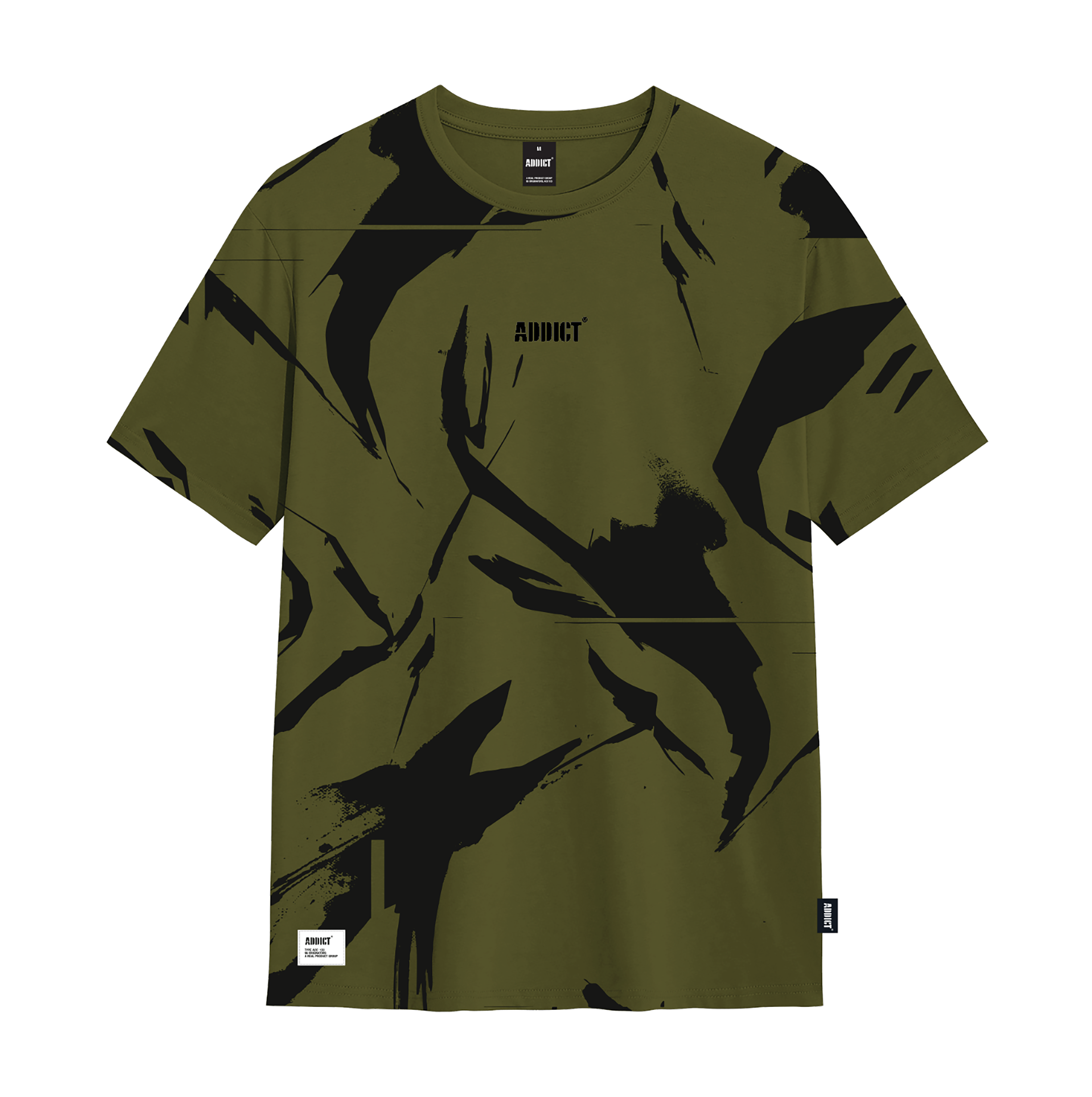 Che One Camo AOP T Shirt - Olive/Black