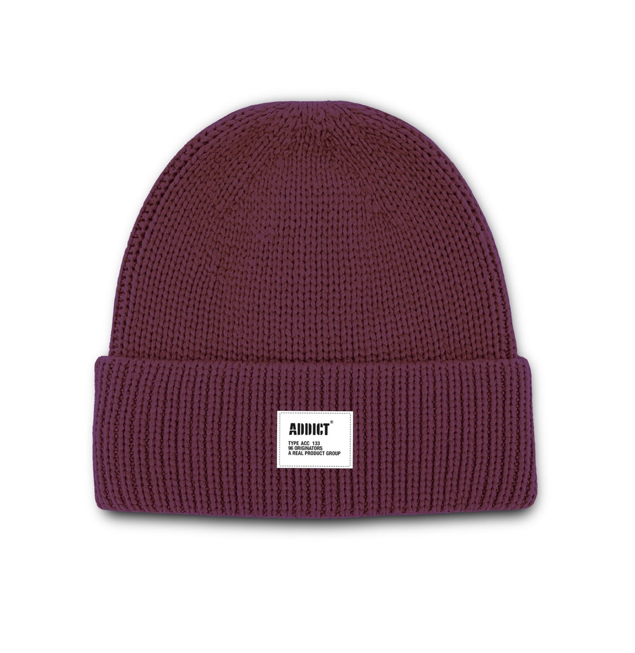 Patch Fold Beanie - Plum