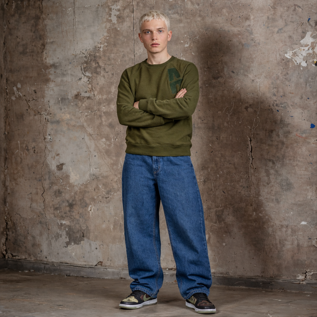 A Stitch Sweatshirt - Olive