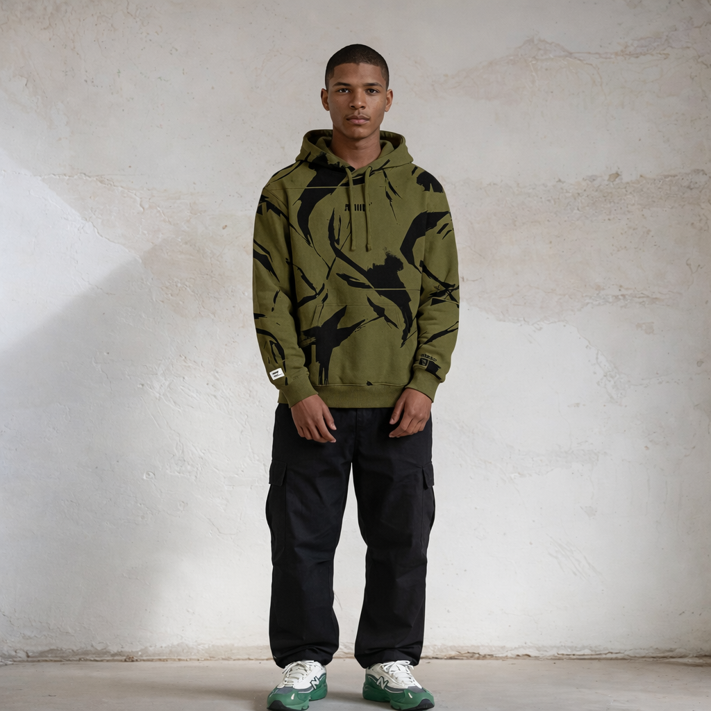 Camo Hoody - Olive