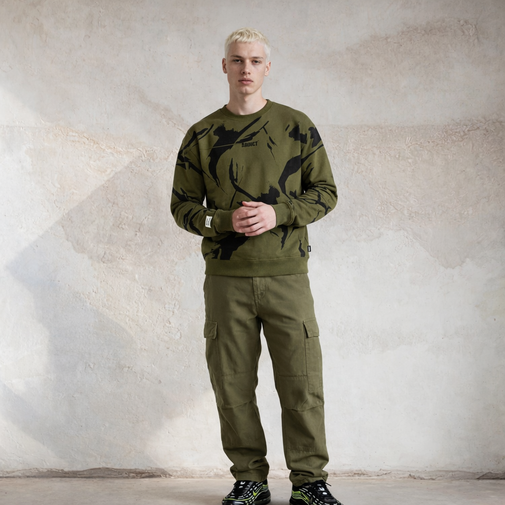 SHE Camo Sweatshirt - Olive/Black