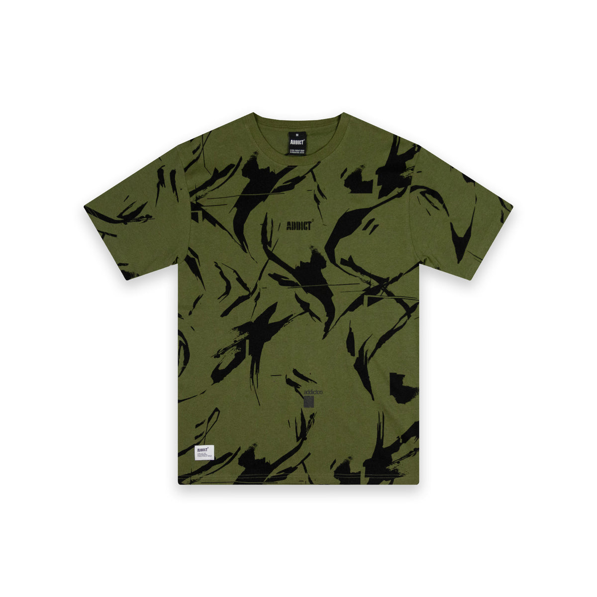 Camo AOP T Shirt - Olive/Black