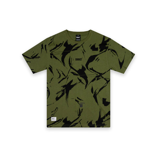 Camo AOP T Shirt - Olive/Black