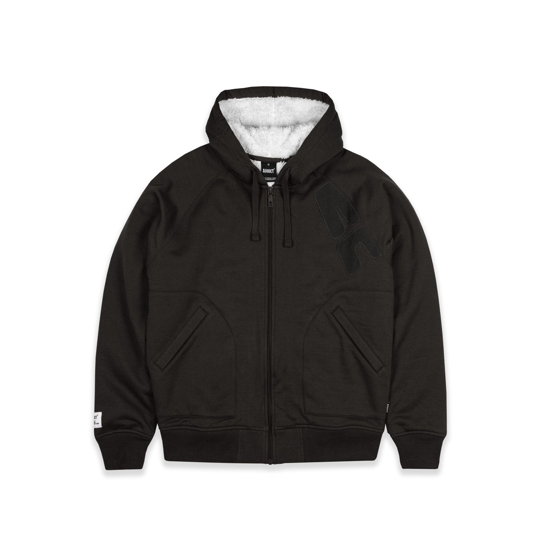 A Stitch Sherpa Lined Hoody - Black