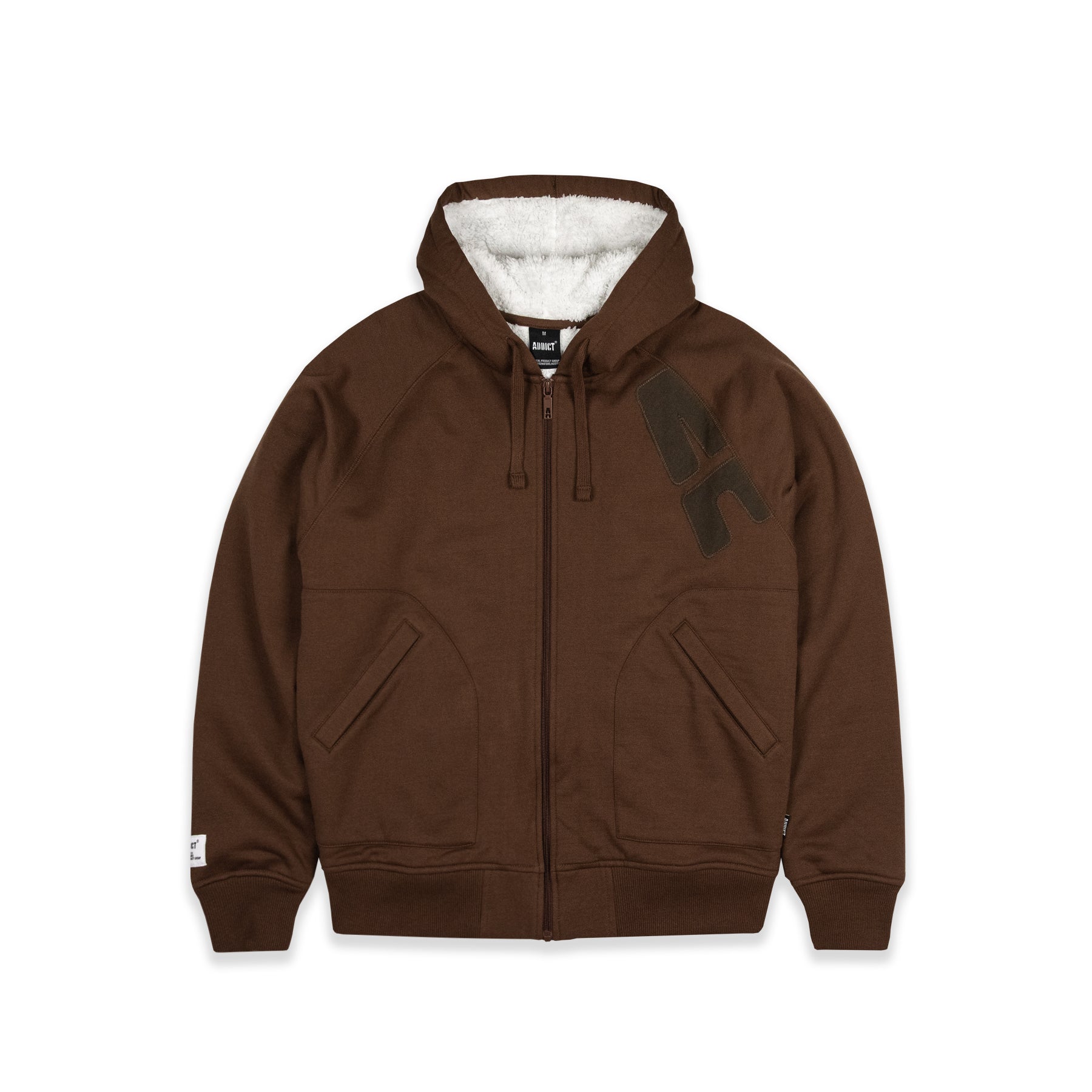 A Stitch Sherpa Lined Hoody - Brown
