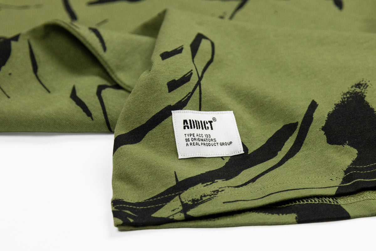 Camo AOP T Shirt - Olive/Black