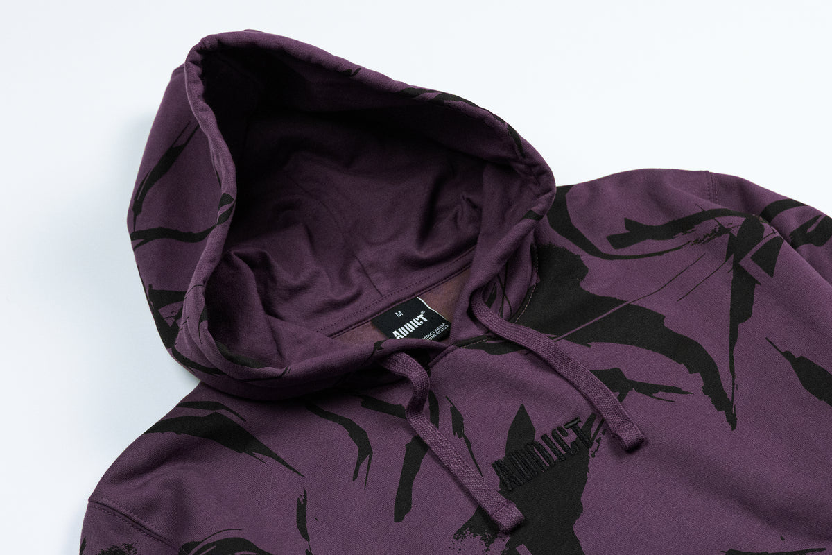 Camo Hoody - Plum