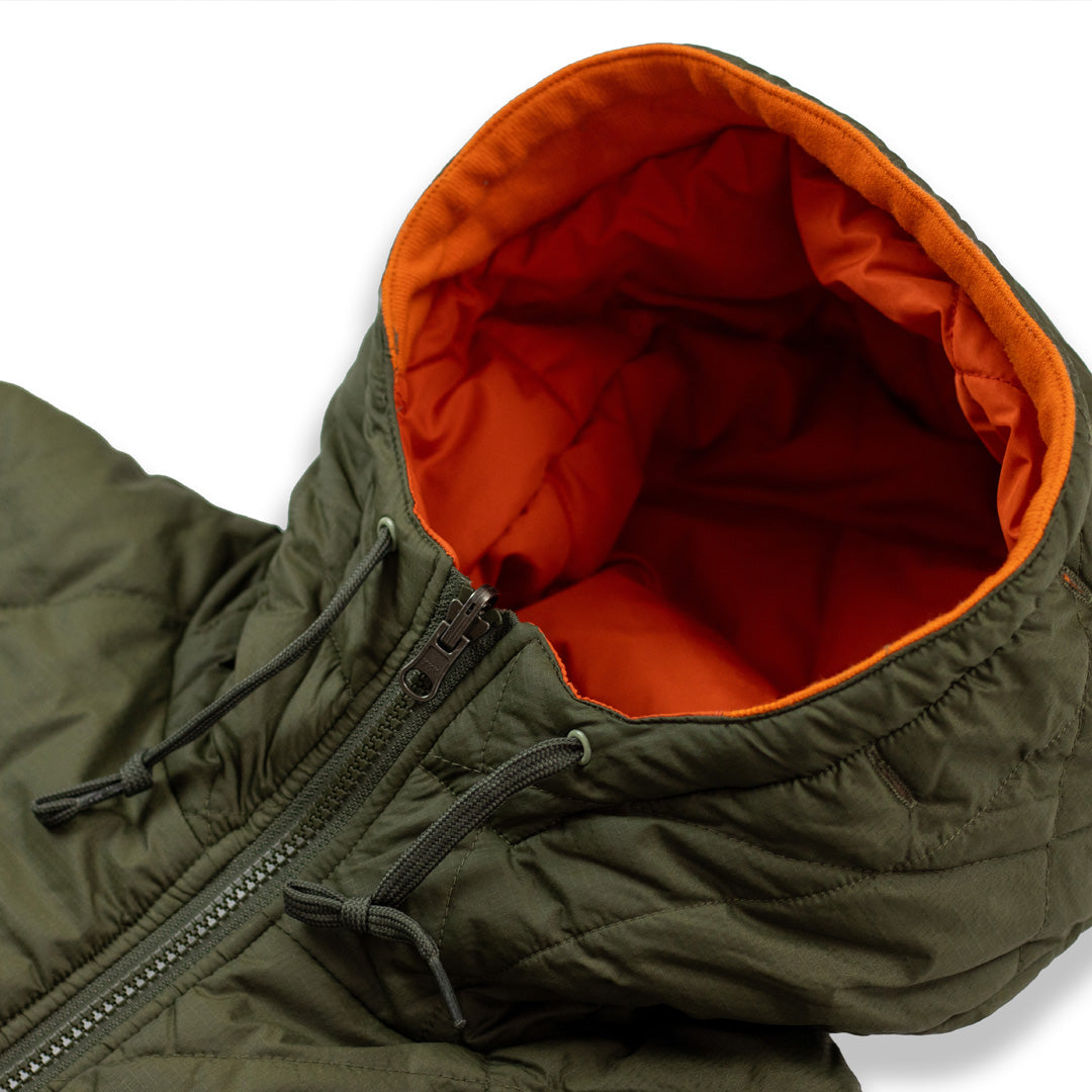 Down State Reversible Quilted Jacket - Olive/Orange